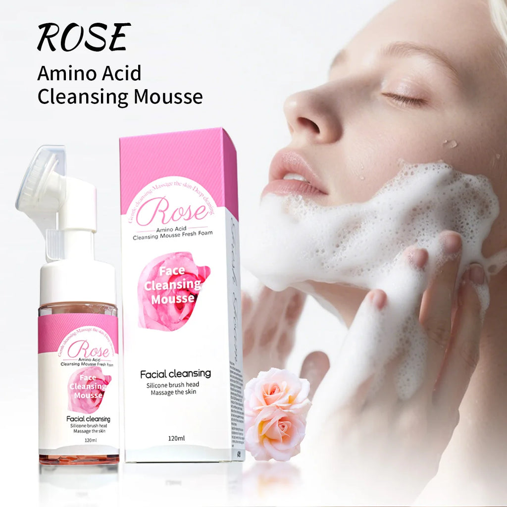 Rose Essential Oil Skincare Cleansing Mousse Deeply Cleanses Controls Qme 120ml