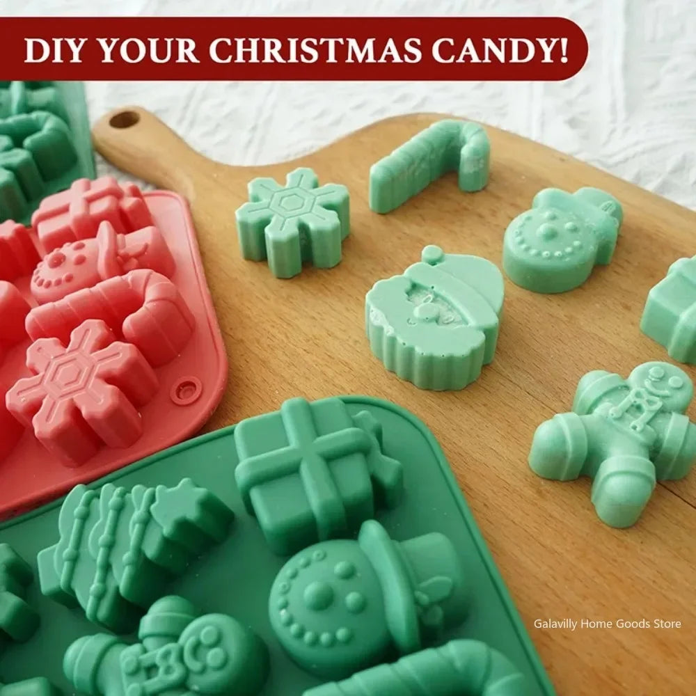 Christmas Silicone Chocolate Molds Candy Baking Moulds Handmade Qme
