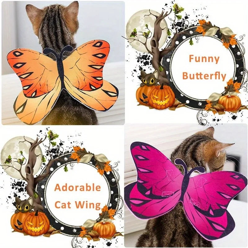 Butterfly Wings for Dogs and Cats - Pet Halloween Costumes and Christmas Party Outfits Qme