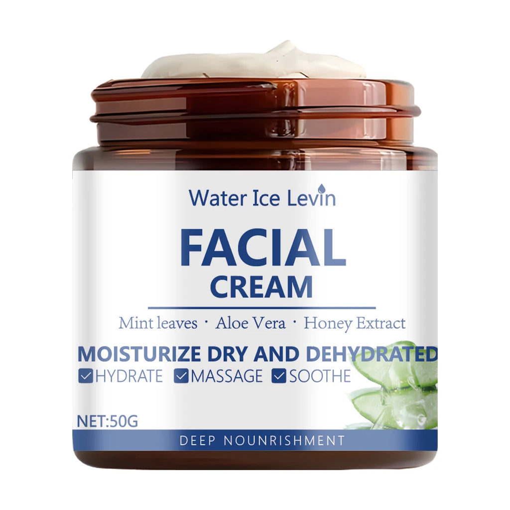 Water Ice Levin Hydra-Lock Facial Cream | Aloe/Honey/Mini Leaves | Deep Nourishment for Dry Skin, Pore Refiner & Moisture Boost Qme one 20g