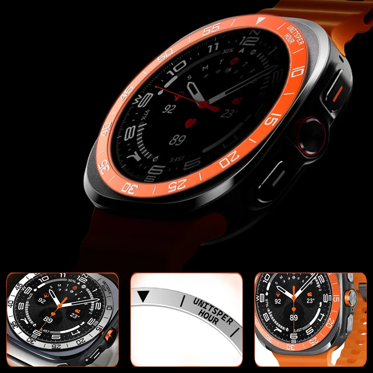 Metal Cover Bezel Ring Case For Samsung Galaxy Watch 7 Ultra 47mm SmartWatch Protector Case Steel Frame Shell Bumper Accessories Qme