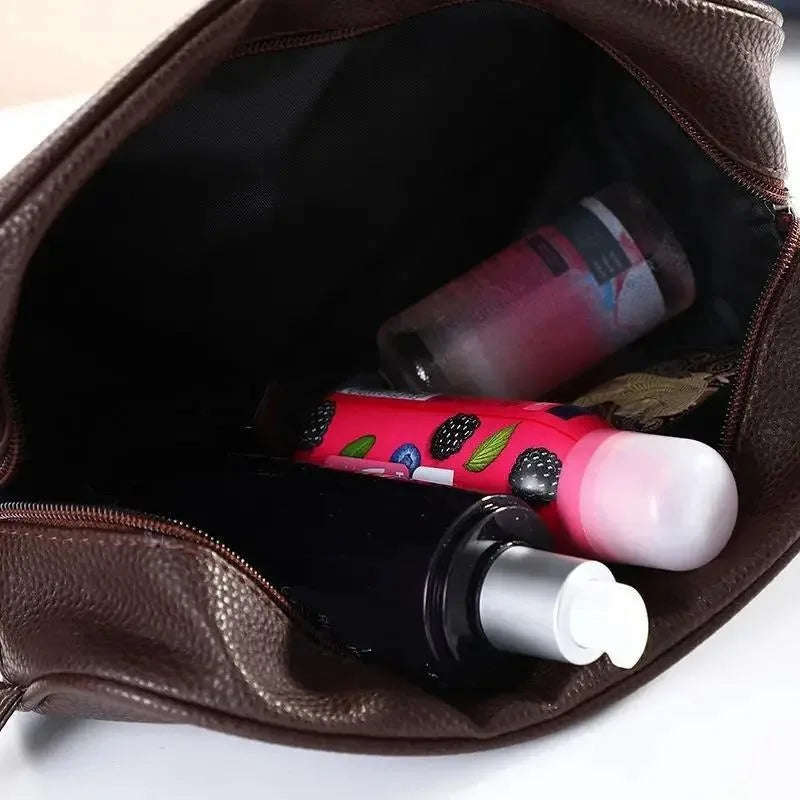 Large PU Toiletry Bag Waterproof Makeup Organizer Travel Cosmetic Qme