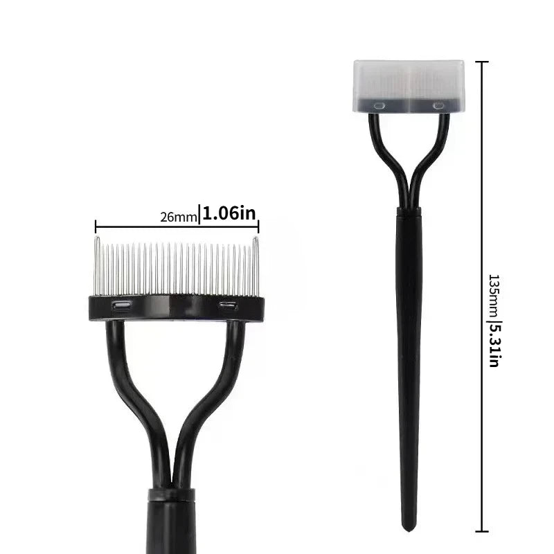 Metal Eyelash Curler Lash Separator Foldable Brush Comb Mascara Curl Qme