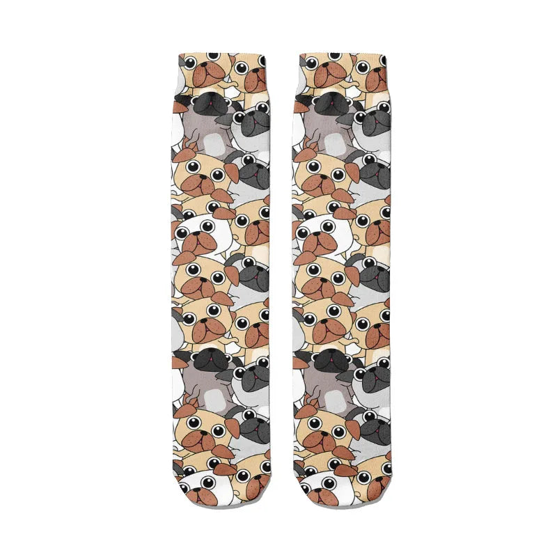 Cute Animal Women's Socks Unisex Crazy Hip-hop Fun Creative Design Qme style14 One Size