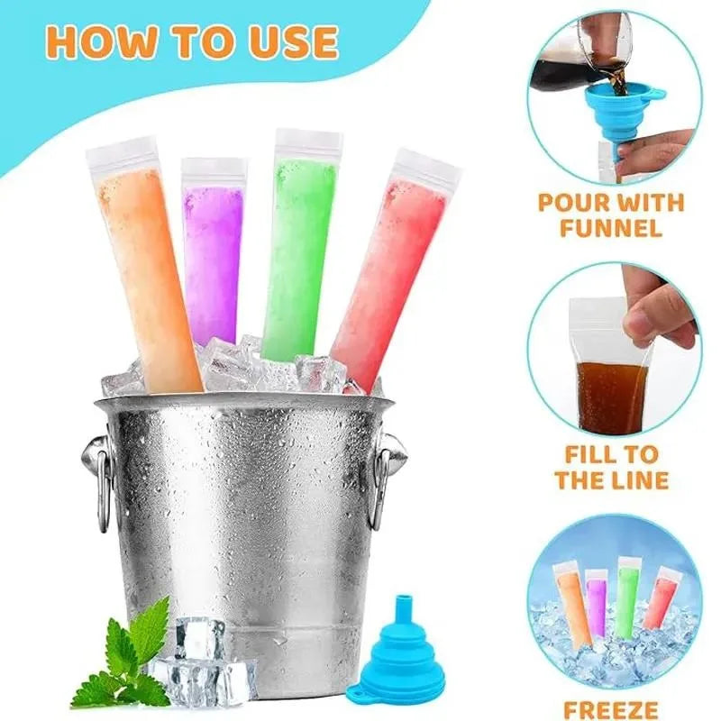 Disposable Ice Pack Grid Disposable Popsicle Mold Bag Self-sealing Ice Tray Bag Ice Cube Bag Box Edible Frozen Ice Cube Qme