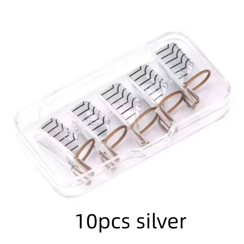 5/10pcs mix color Reusable Aluminum Nail Extensions Pallets Tips Forms Nail Art UV Gel Builder Adjustable Guide Stencil Manicure Qme 10pcs silver