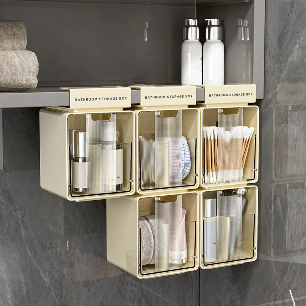 Transparent Storage Box Pull-out Cotton Stick Makeup Bathroom Drawer Qme