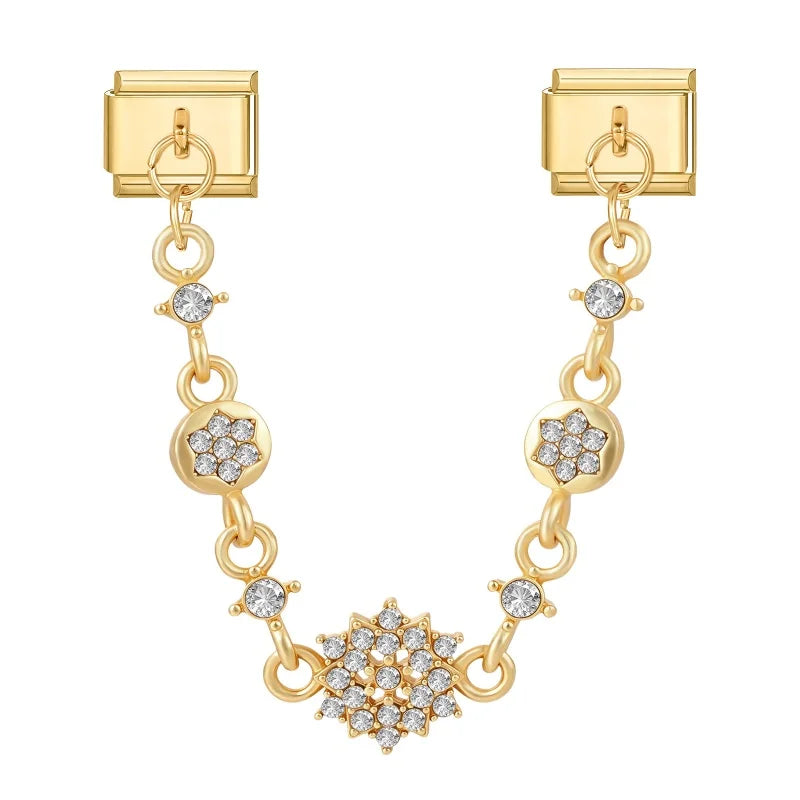 Wholesale Shell Flower Stars Leaf Gold Tassel Chain Italian Charm