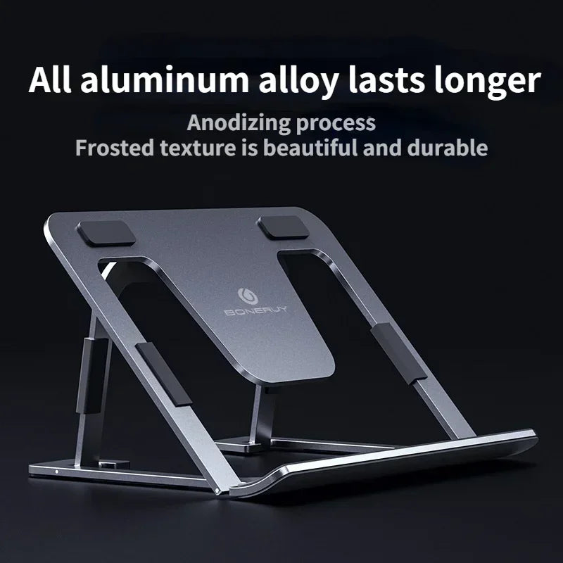 Aluminum Cooling Bracket for Laptop and Tablet Stands, Adjustable Non - slip Hollow Out Desktop Laptop Holder, Load 10kg Qme