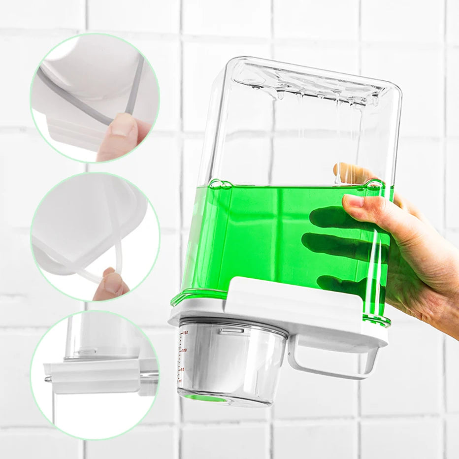 1100/1800/2300Ml Refillable Laundry Detergent Dispenser Empty Tank for Powder Softener Bleach Storage Container with Labels Qme