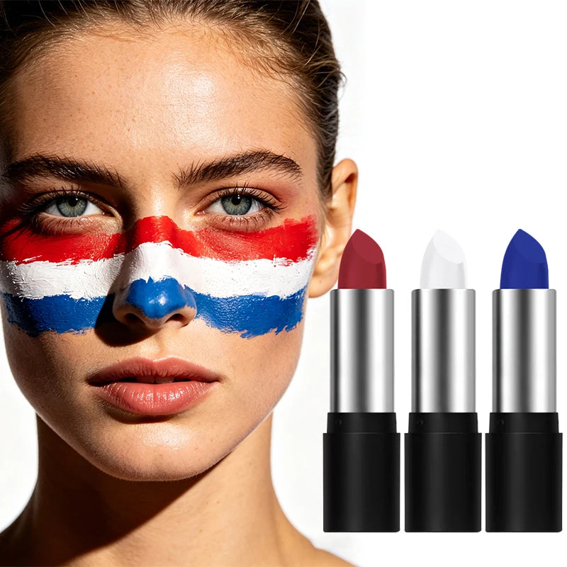 Oil Face Paint Stick Tube Body Sports Fans Football Matches Cosplay Qme Red-white-blue