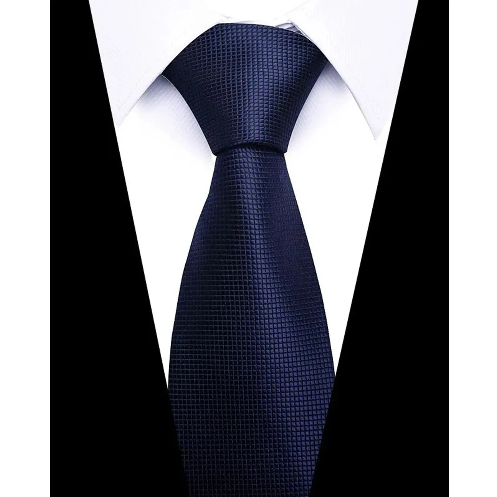 Novelty Microfibre Necktie Soft Imitation Silk Ties for Men Business Meeting Gravatas Formal Fashionable Party Wedding Tie Qme Dark Blue