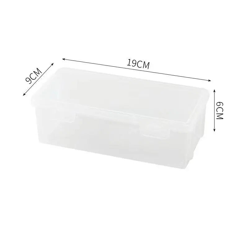 Black Transparent Plastic Storage Box Lid Desk Organizer Pens Pencils Qme A