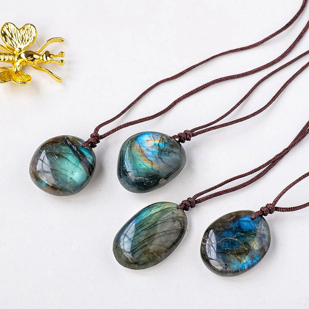 Labradorite Pendant Necklace Labradorite Jewelry Valentine's Day Birthday Christmas Labradorite Pendant Energy Jewelry for Adult Qme