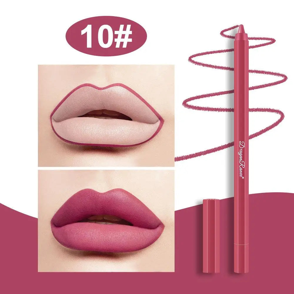 Velvet Brown Lip Liner Pencil Nude Matte Waterproof Non-stick Cup Cherry Red Lip Liner Lip Contour Pen Lipstick Makeup Qme 10