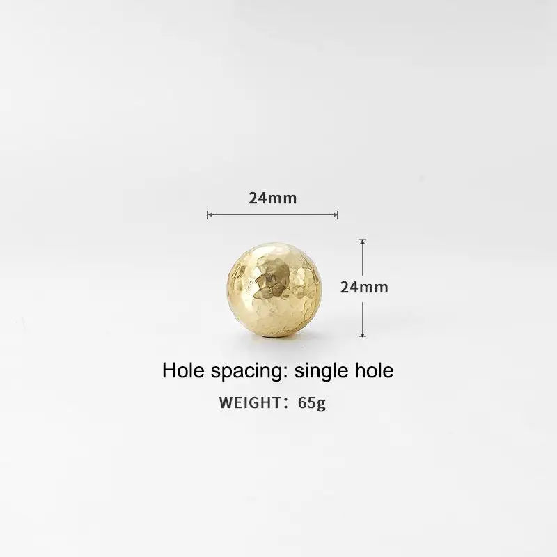 Drawer Hammer Pattern Pull Handle For Cabinet Single-hole Pull Handles For Wardrobe Handle Brass Copper Pulls Qme K
