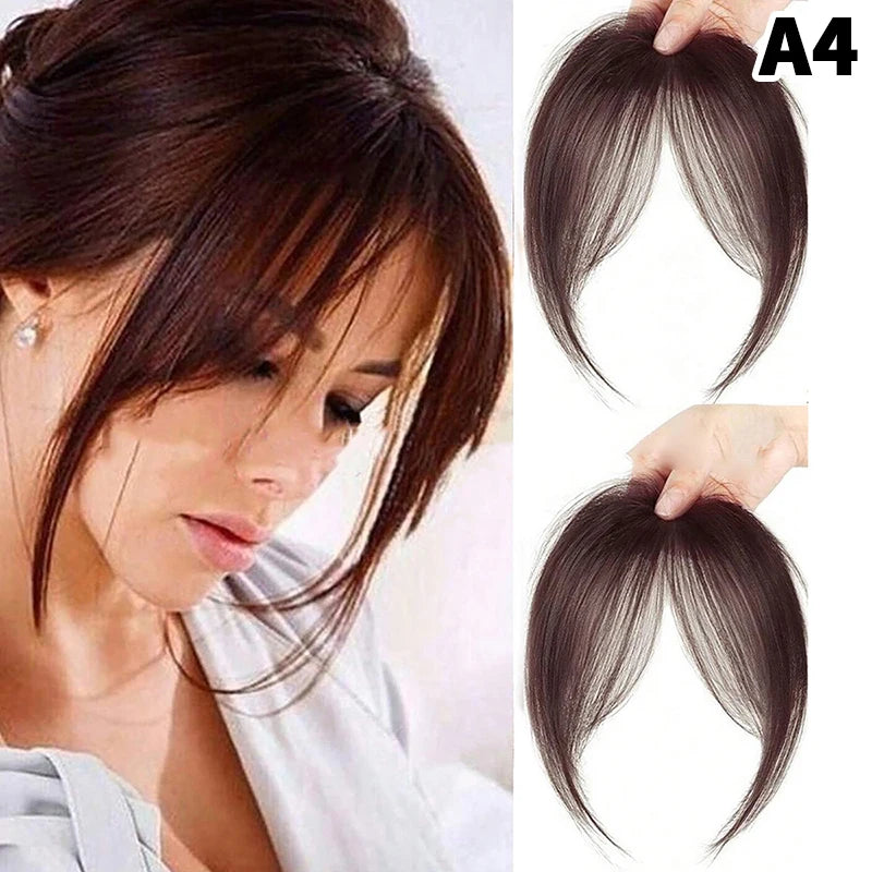 Natural Hair Wig Bangs Synthetic Fluffy Extensions Clip-on Hairpieces Qme A4