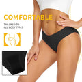 Swimwear Women High Bikini Waist Menstrual Leakproof Bikini Bottom Absorbent Short Pants Swimming Beach Bathing Swimsuit Qme Black XL