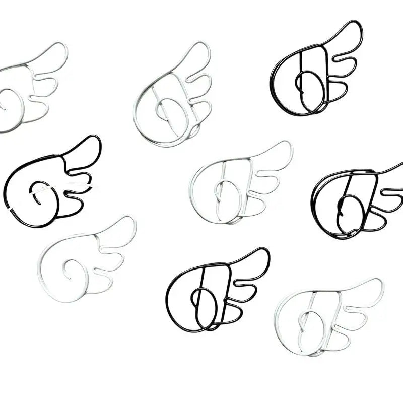 Angel Wing Shaped Decorative Paper Clips Durable Metal School Office Qme