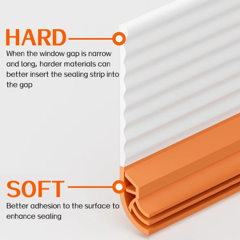 4/2M Sliding Window Sealing Strip Winter Windproof Soundproof Window Sealing Strip Door Sealing Gap Insect Proof Filling Strip Qme