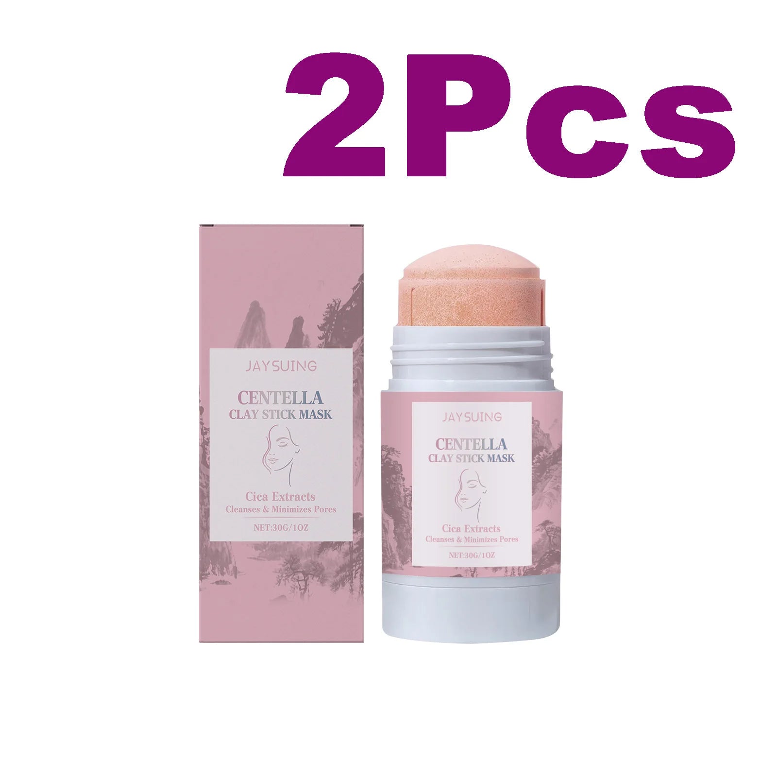 Centella Asiatica Mud Stick Mask Deep Cleansing Pore Minimizer Blackhead Removal Brightening Hydrating Soothing Facial Care Mask Qme 2 x 30g Boxed