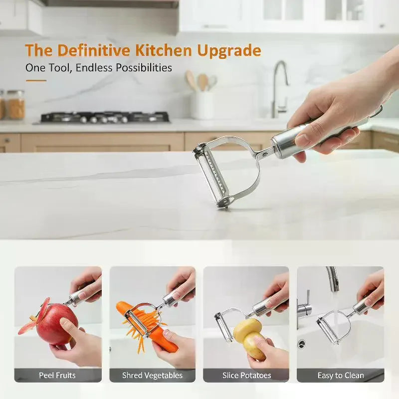 1/5Pcs Vegetable Slicer 2in1 Stainless Steel Potato Cucumber Carrot Grater Peeler Vegetables Fruit Peeler Kitchen Tool Qme