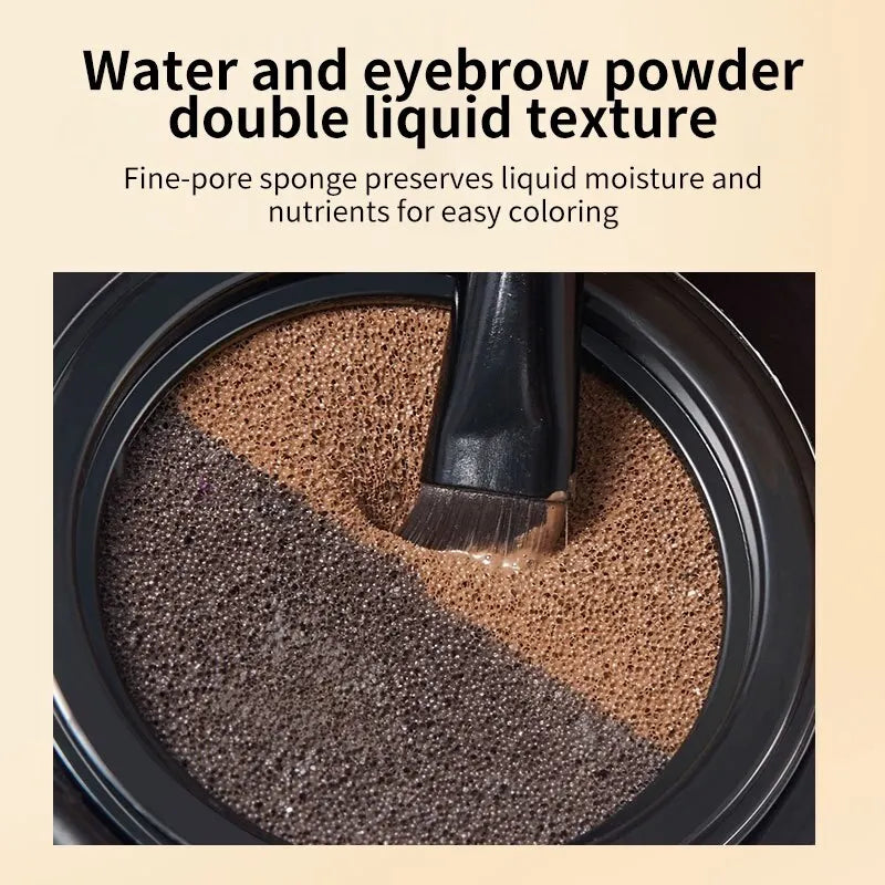 GECOMO Two-color Air Cushion Eyebrow Powder Color Waterproof and Sweat-proof Long-lasting Eye Brow Cream Qme