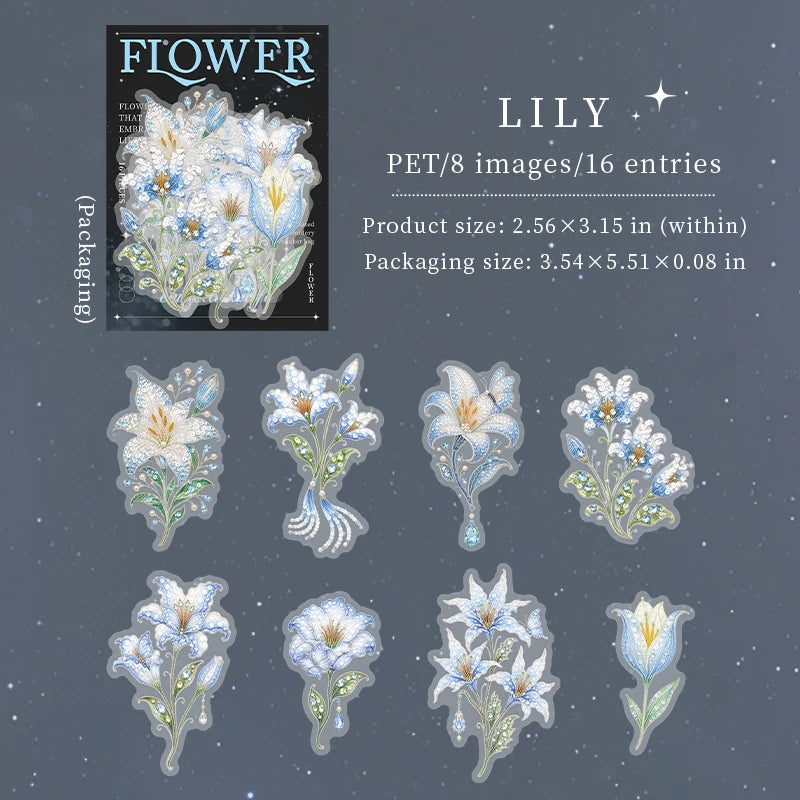 Vintage Imitation Embroidery Floral Die-cut Stickers, Decorative Collage Supplies forJunk Journals & Photo Frames Qme A