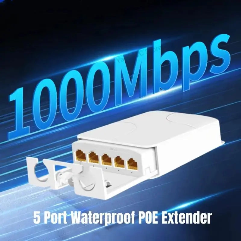 5 Port POE Extender 1000Mbps Gigabit Speed Stable Transmission Qme