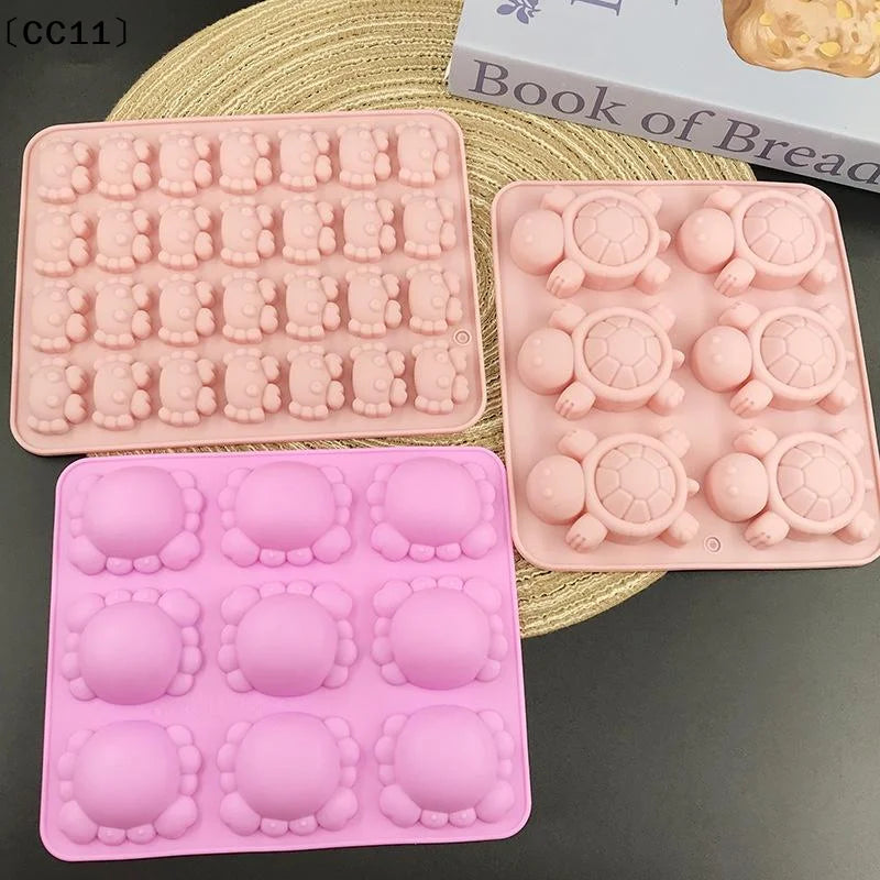 CC11Cartoon Silicone Mold Crab Turtle Chocolate Jelly Ice Tray Cake Qme