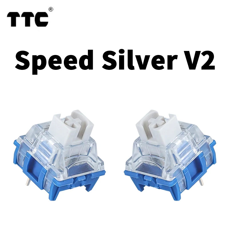 TTC Speed Silver V2 Custom Gamer Mechanical Keyboard Linear Switch 45gf 3Pin RGB SMD Hot Swap Switches Miscontact Prevention DIY Qme