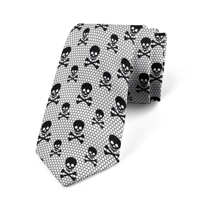 Cartoon Skeleton Men's Women's Tie Fashion Casual Printing Novelty Qme style7