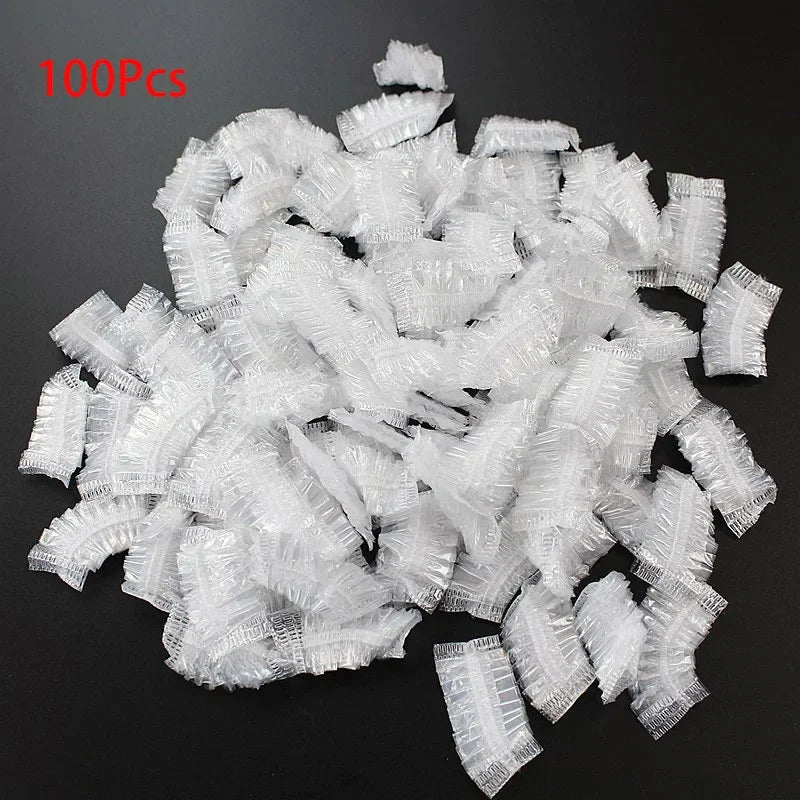 100Pcs Disposable Hair Dye Earmuff Waterproof Ear Cover Baking Oil Wash Shower Bathing Barber Hairdressing Cleaning Accessories Qme 100pcs