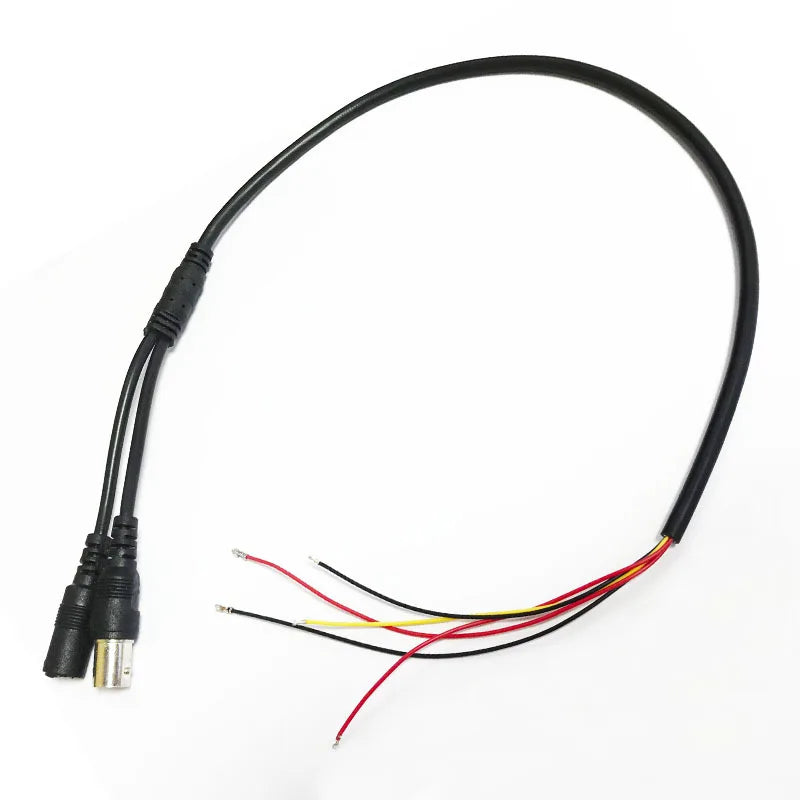 10pcs CCTV Camera 5-core Video Cable With DC Input(2pin 2.0mm) + BNC output(3pin 1.25mm) For CCTV Camera Qme black
