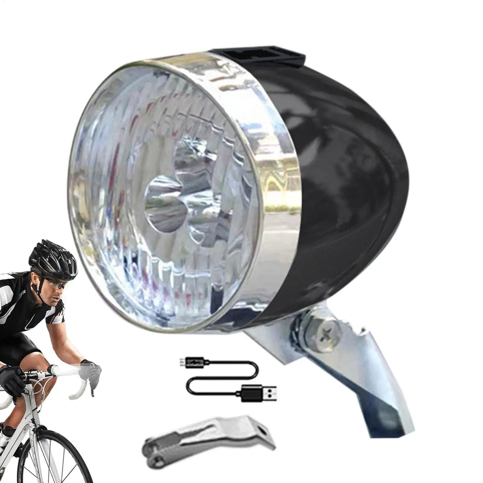 Bikes Front Light 3 Led Bulbs Front Lighting Riding Equipment Rechargeable Bikes Lights For Riding At Night Retro Classic Bikes Qme