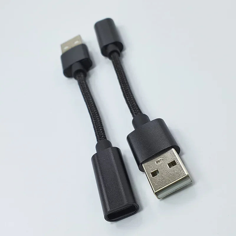 Black Type-c Adapter Type-c Female To USB Male Adapter Android Mobile Phone Charging Data Cable 10cm Qme