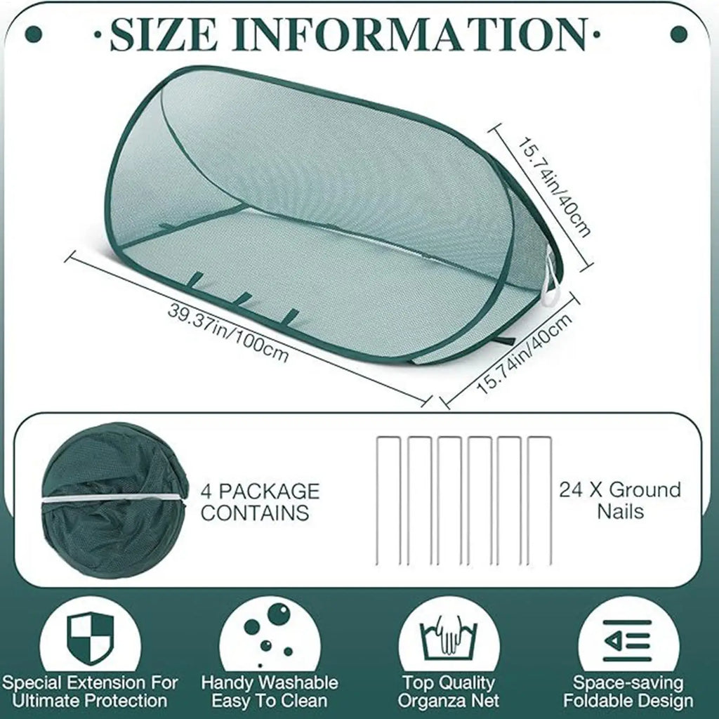 Folding Plant Protection Netting Anti-frost Pop Up Mesh Plant Cage Breathable Insect-proof Plant Shade Cover Flower Beds Qme