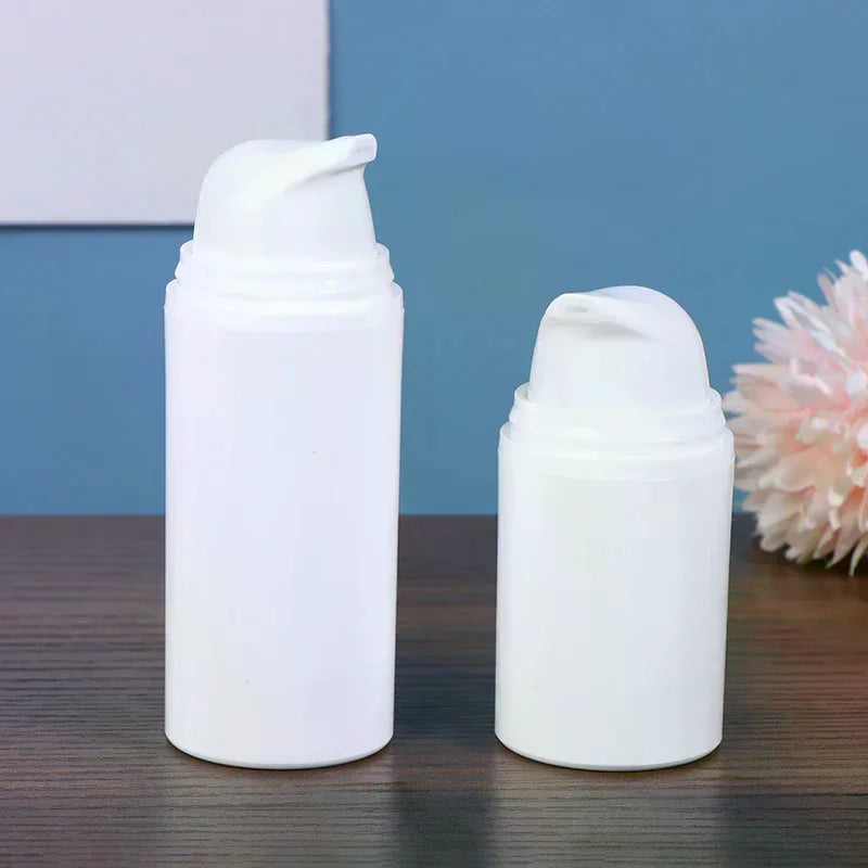 Plastic Travel Bottles Cream Refillable White Airless Pump Emulsion Qme