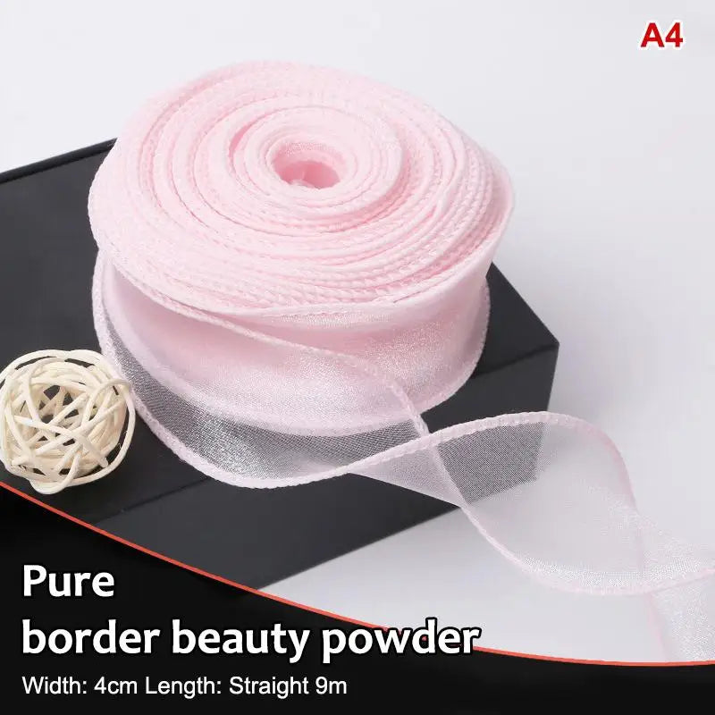 10Yards Organza Solid Ribbon Wavy Edge Flower Bouquet Gifts Packaging Qme A4