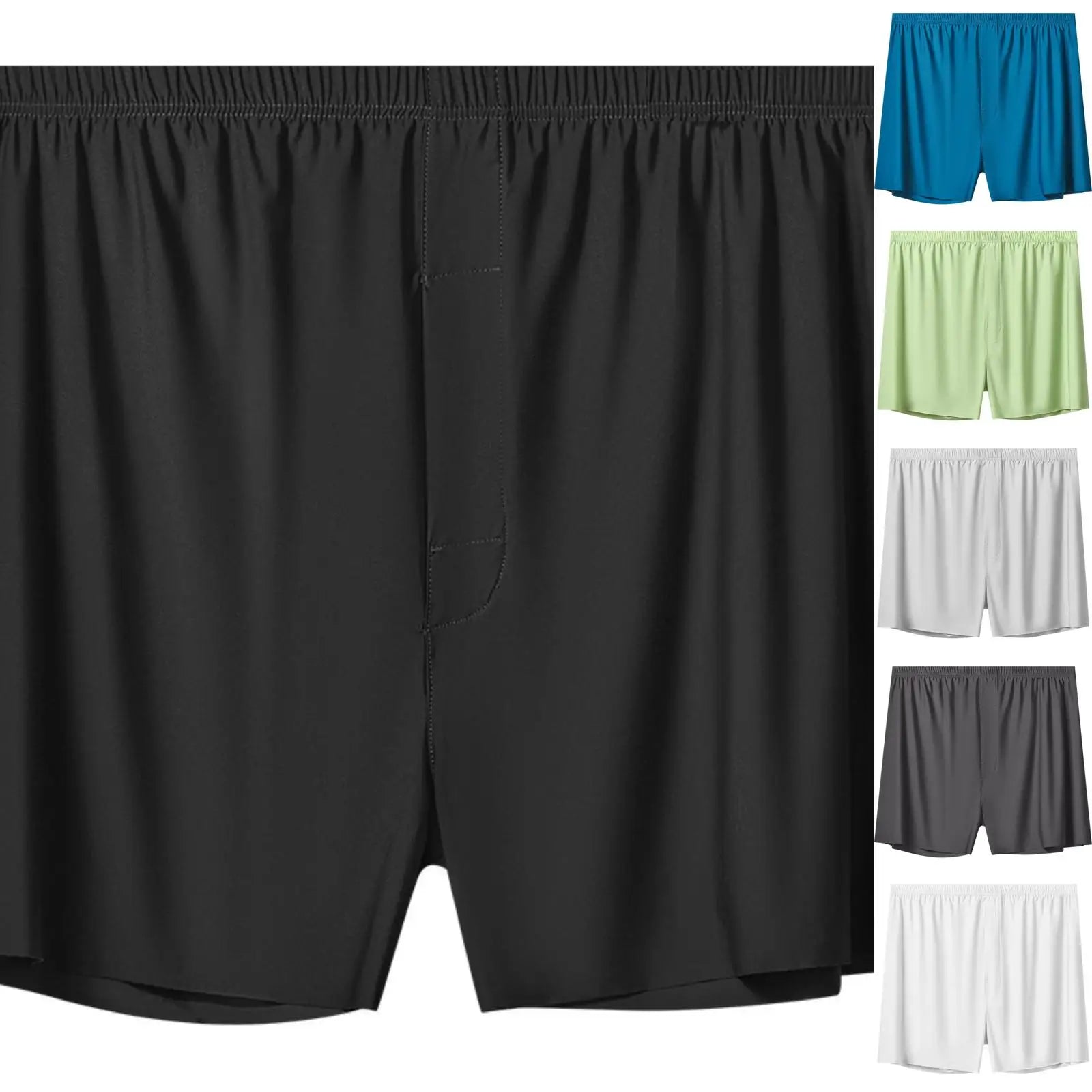 Basic Solid Color Lightweight Summer Shorts for Men Loose Lightweight Soft Elastic Waist Underpants Comfy Sleeping Pants Qme