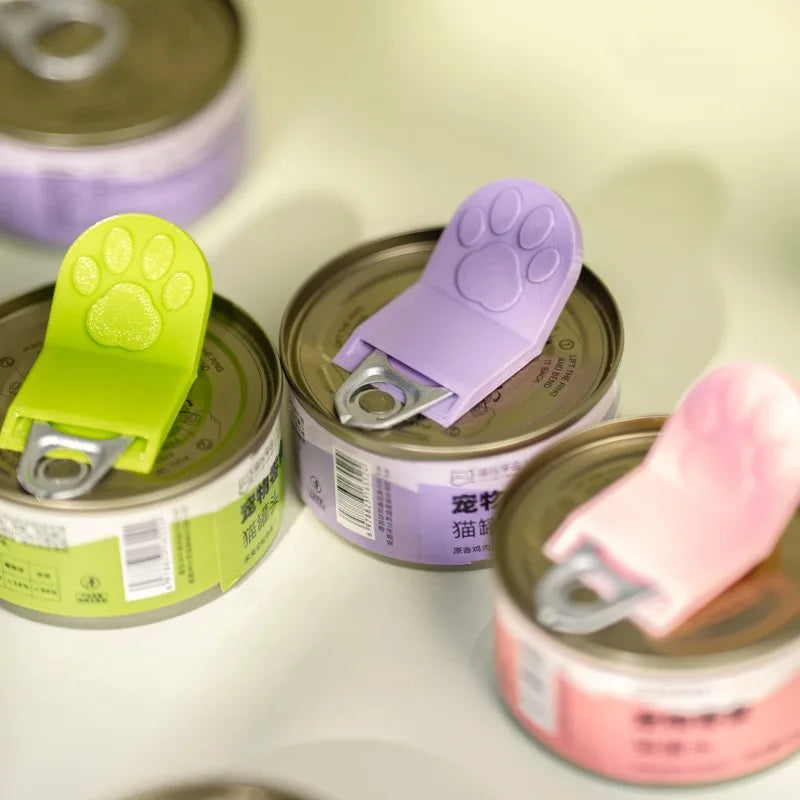 Cute Cat Paw Pet Food Can Opener Easy Ring Pull Opener Tool for Cat Dog Canned Food Protect Nails Ergonomic Kitchen Accessories Qme