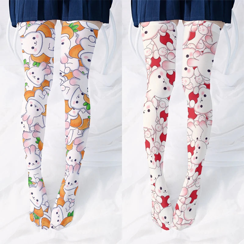 Girls Cute Bunny Stockings Cartoon Two-dimensional Female Universal Qme