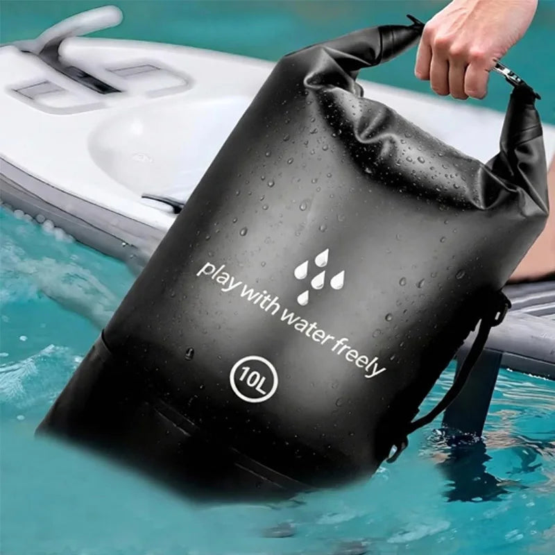 Men's and women's waterproof dry bag, 10L roll top lightweight small storage bag camping, hiking, and beach accessories backpack Qme
