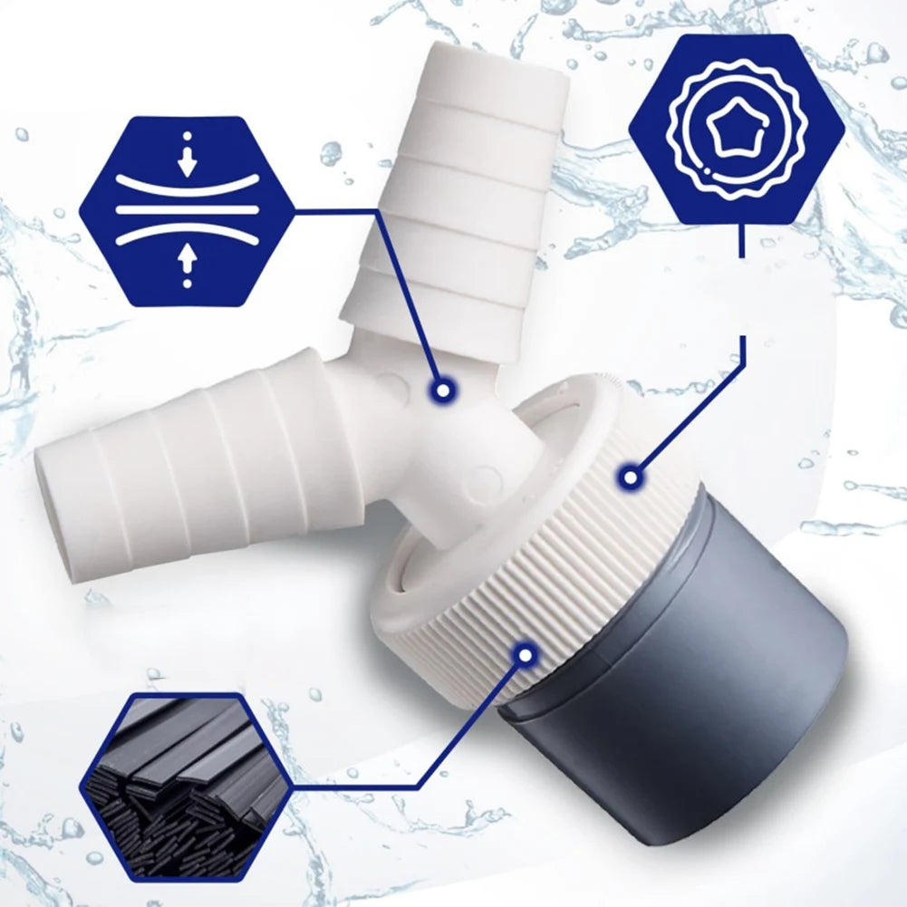 Drain Adapter Double Connection Y-type Washing Machine 1/4 Inch 40mm Three-way Two-in-one Connector Converter With Clamps Qme