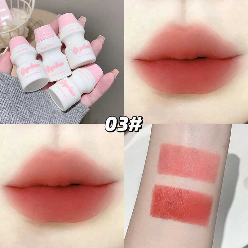 Gege Bear Velvet Lip Mud Gloss Cute Bottle Design Long-lasting Matte Qme GX1331-03