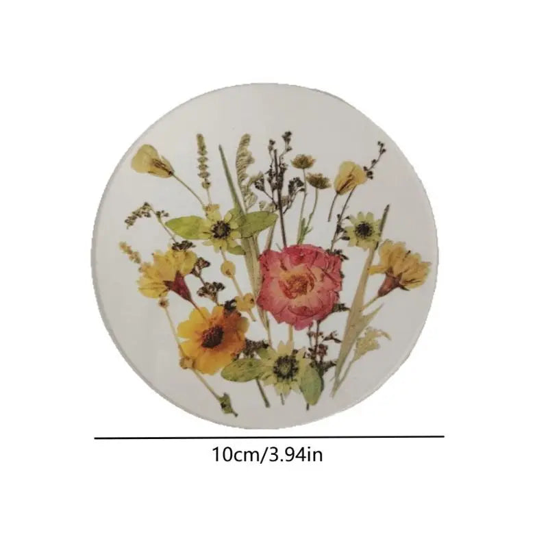 1 Floral Coasters Wedding Birthday Table Decor Mother's Day Gifts 2D Qme