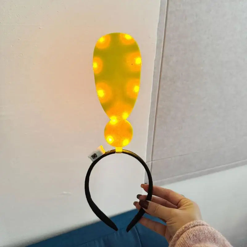 Unique Arrow Light Headband Funny Question Mark Hair Band Christmas Favors Girl Headgear Holiday Hair Hoop Costume Headpiece Qme A6