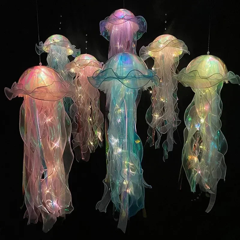 Fashion Jellyfish Lamp Portable Flower Lamp Girl Room Atmosphere Decoration Lamp Bedroom Night Lamp Home Decoration Qme