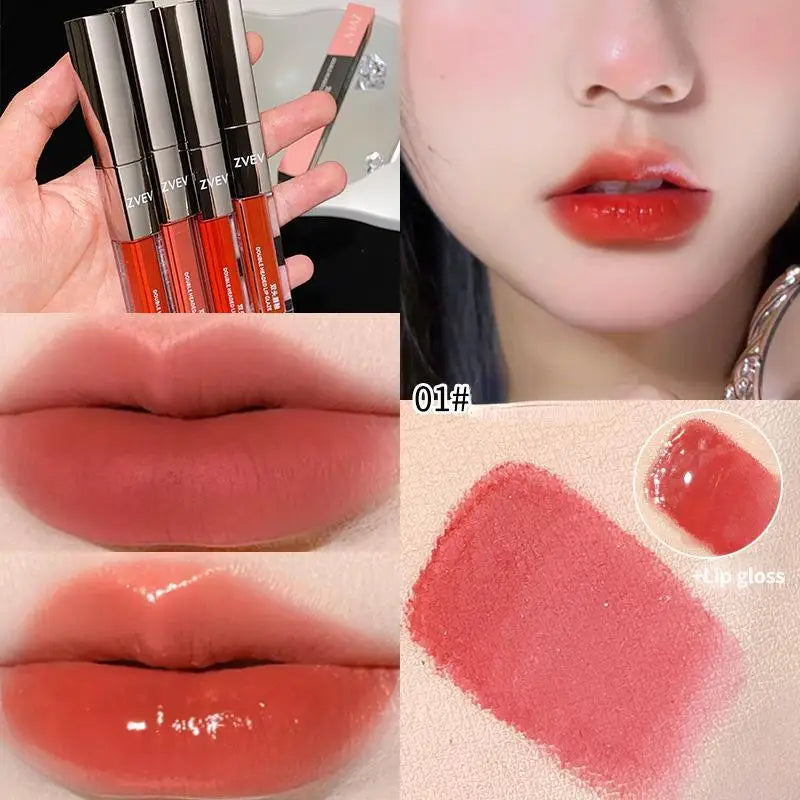 Double-ended Moisturizing Mirror-effect Lip Gloss Suitable Daily Qme A4-06-01