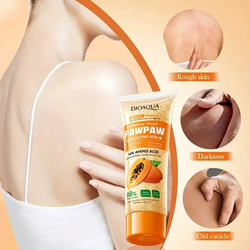 Papaya Vitamin C Exfoliating Scrub Cream Hypoallergenic Moisturizing Qme